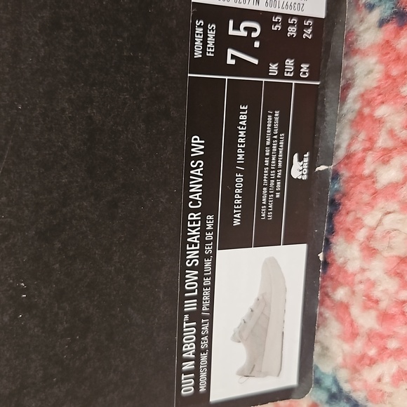 Sorel out n about III canvas waterproof sneakers 7.5 - Picture 6 of 6